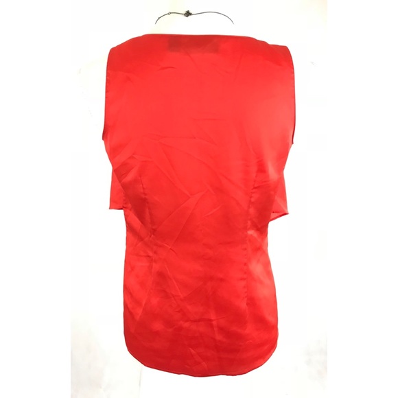 CYNTHIA ROWLEY Orange V-Neck Sleeveless Bl… - Picture 3 of 4